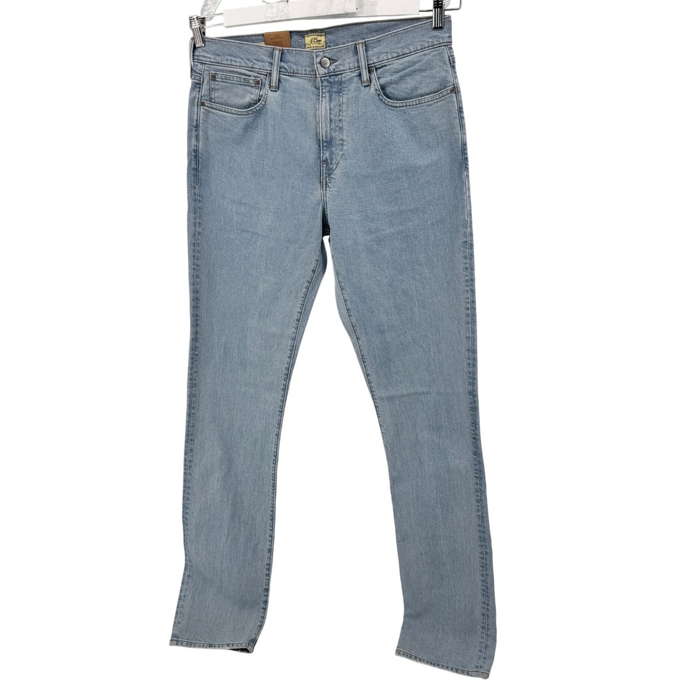 New J. Crew 770 Straight Fit Jeans Mens 34x36‎ Light Wash Blue Stretch Denim NWT
